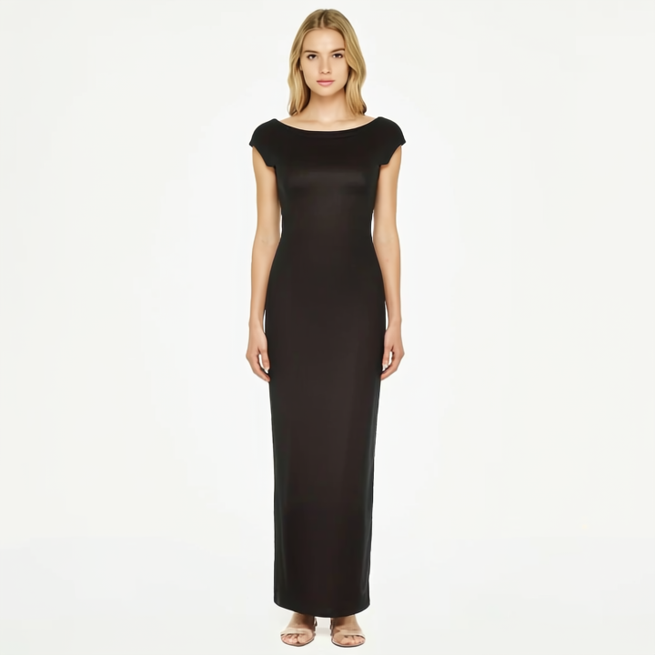 Black Minimalist Bodycon Maxi Dress